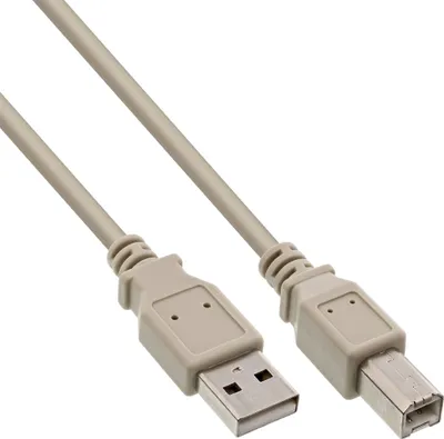 Immagine prodotto di InLine® 34503H Cavo USB 2.0, da A a B, beige, 0,3 m
