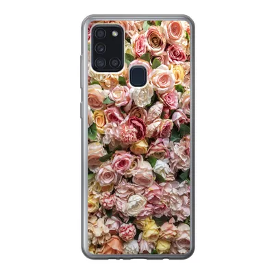 Produktbild von MuchoWow® Handyhülle Schutzhülle Hülle für Samsung Galaxy A21s Rosen - Farben - Wand Silikon Softcase Handy Hülle - Hartschale