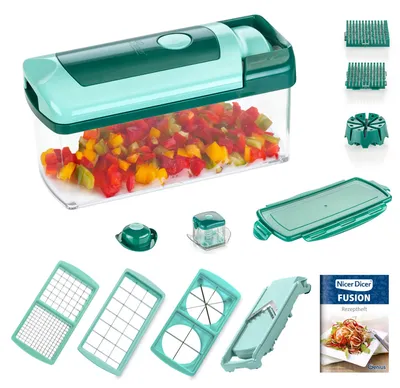 Produktbild von Genius Nicer Dicer Fusion | 13 Teile | smaragdgrün | Alles-Schneider | Hobeln |