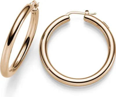 Produktbild von Ohrringe Creolen 4x40mm aus 585 Gold Rotgold Ohrschmuck rund glänzend