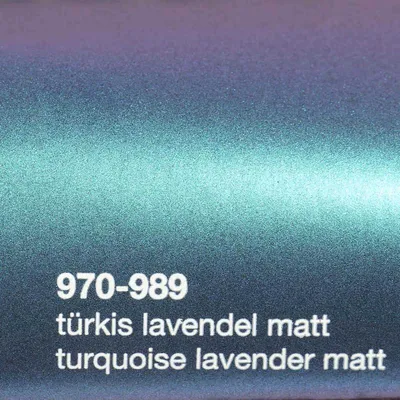 Produktbild von (25€/m²) Oracal 970RA Autofolie 989M Türkis-Lavendel Matt Folie 152 cm Breite Laufmeterware gegossene Auto Folie selbstklebend
