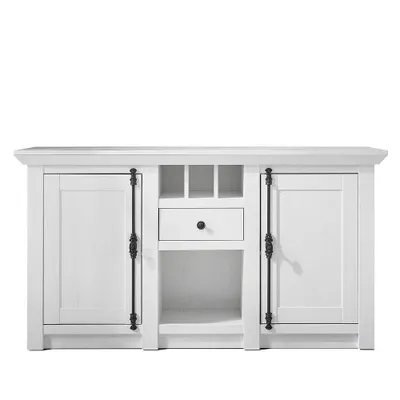 Produktbild von Landhaus Sideboard WINGST-61 klassisches Nachbildung Pinie weiß Nb. mit Flascheneinteilung B/H/T ca. 152x83x45cm