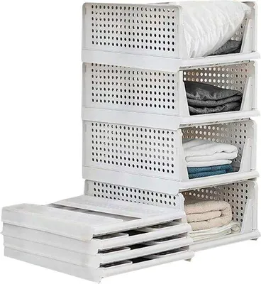 Produktbild von Famanu Aufbewahrungsboxen Set 4 Stück - Faltbare Kunststoffboxen