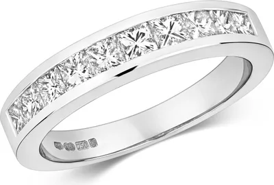 Produktbild von Funkelndes Feuer 18 Karat (750) Weißgold Damen - Diamant Ring Prinzessschliff 1.00 Karat GH - SI2, 55 (17.5); TRS3215518KWRSO