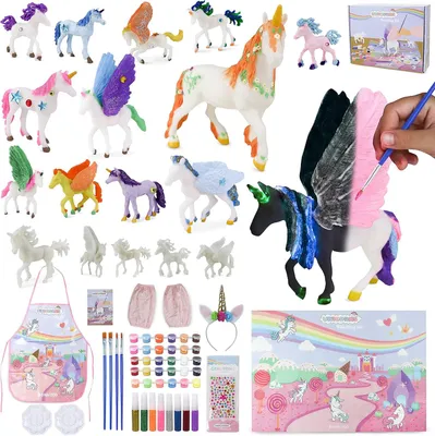 Productafbeelding van Unicorn Cadeautjes voor Meisjes Schilderset met Eenhoorns. Glow-in-the-dark Knutselpakketten voor Kinderen