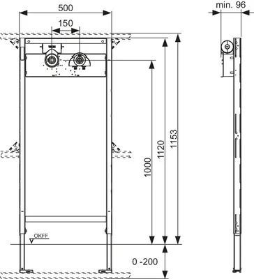 Obrázok produktu pre TECEprofil Bad-/Duschmodul 1120mm f. Aufputz-Armaturen m Hygienebox