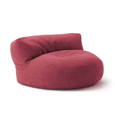 A red beanbag sofa is shown against a white background.
