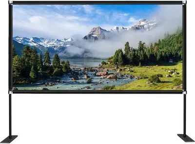 Obrázek produktu pro Projekční plátno VEVOR, filmové plátno 3360 x 1990 mm s úložnou taškou a stojanem, projekční plátno 16:9 HD se snadnou instalací, úhel pohledu 160°, projekční plátno pro venkovní použití
