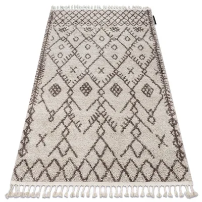 Produktbild von Teppich BERBER TANGER B5940 sahne / braun Franse berber marokkanisch shaggy beige 80x150 cm