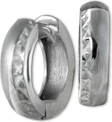 Imagen del producto de Aretes tipo creole de plata de ley, 14 mm, color plateado, para mujer, modelo D2SDO392J
