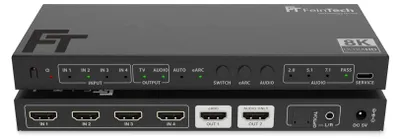 Productafbeelding van HDMI 2.1 Switch 4 in 1 out met audio-extractor, ondersteunt 4K 120Hz & 8K