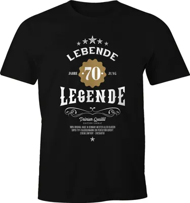 Produktbild von Herren T-Shirt Geburtstag Geschenk Lebende Legende 30-80 Jahre jung Moonworks® 70 schwarz M