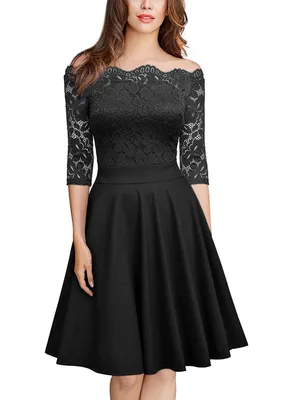Imagen del producto de Solidchoice - Vestido retro con escote barco, ideal para fiestas y cócteles