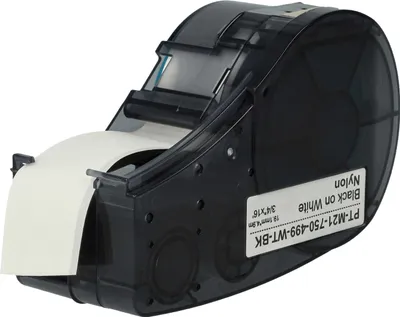 Produktbild von vhbw Schriftband-Kassette Ersatz für Brady BM21-750-499 für Etiketten-Drucker 6,4m x 19,05mm Schwarz auf Weiß, Nylon
