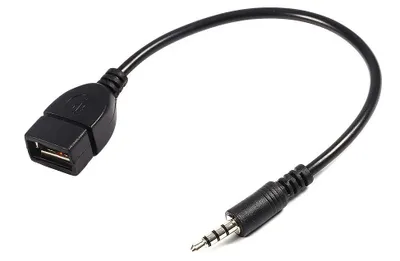 Audio-Adapter USB-A auf 3,5 mm Klinke, OTG, schwarz