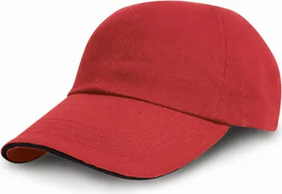 Produktbild von Result Headwear RC010P | Heavy Baumwolle Drill Pro Style Cap / Kappe / Mütze / Hut - Farbe: Red/Black - Größe: One Size