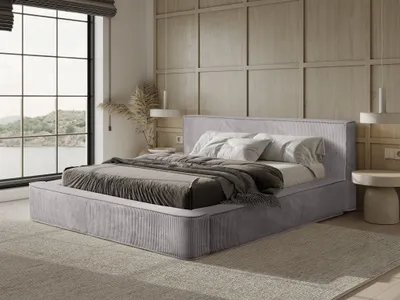 Produktbild von Polsterbett Doppelbett MODESTO 140x200cm in Stoff Lincoln Grau