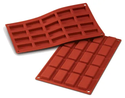 Silikon-Backform, 20 Portionen, 49x26 mm, H 11 mm, BPA-frei