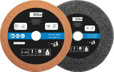 Produktbild von GÜDE Schleifscheibe Set Ersatzscheibe 75x10x20mm K120/400 für Schleifer GDS75