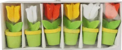 Productafbeelding van Vilttulpen, 6 stuks. Paasveerclips