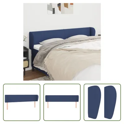 Produktbild von The Living Store Kopfteil mit Ohren Blau 183x23x78/88 cm Stoff