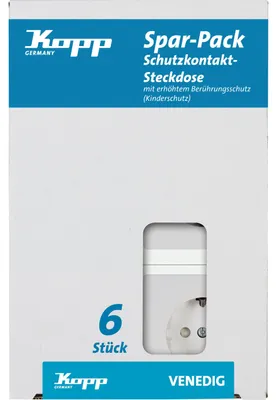 Produktbild von Kopp 924129056, CEE 7/3, 1 Modul(e), CEE 7/4, Weiß, 250 V, 16 A