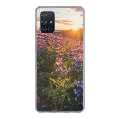 Produktbild von MuchoWow® Handyhülle Schutzhülle Hülle für Samsung Galaxy A51 Lupine - Sonne - Lila Silikon Softcase Handy Hülle - Schutzabdeckung