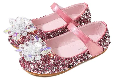 Productafbeelding van LOBTY Meisjesschoenen, prinsessenschoenen, schoenen met pailletten en kristallen, sandalen, bruiloftsschoenen