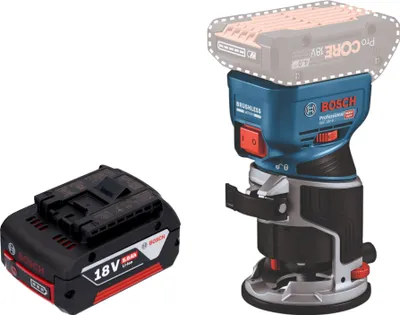 Produktbild von Bosch GKF 18V-8 Professional Akku Kantenfräse 18 V 8,0 mm Brushless + 1x Akku 5,0 Ah - ohne Ladegerät