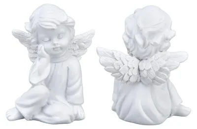Engelstatue aus Kunstharz, weiß, 8 cm, für Dekoration