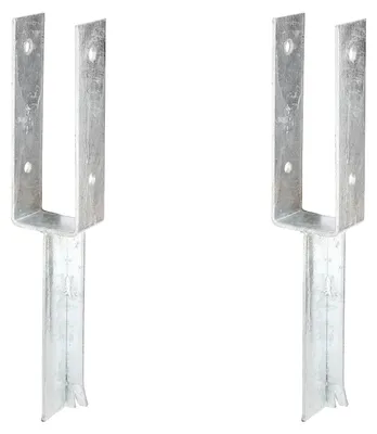Immagine prodotto di Supporto per pali a U 8 x di Alberts con ancoraggio in calcestruzzo in ferro a T, 71x200 mm, zincato a caldo, da incassare nel calcestruzzo, ancoraggio in calcestruzzo 200 mm
