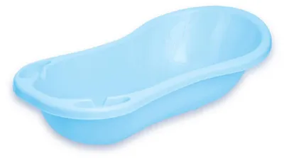 Immagine prodotto di Bagnetto Lorelli 100 cm con vani portaoggetti, forma anatomica, plastica azzurra