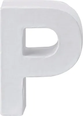 Produktbild von Papp Buchstabe P weiss 10 x 3,5cm