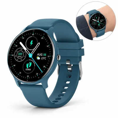 Produktbild von Smartwatch mit 1,46 Zoll HD-Display & Bluetooth-Anruffunktion – Fitnessuhr mit Sportmodi, Herzfrequenzanzeige, IP67 – Blau