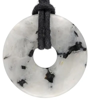 Produktbild von Regenbogen-Mondstein Donut 30 mm Anhänger Kette Edelstein Heilstein