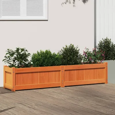 Produktbild von Pflanzkübel Wachsbraun 150x31x31 cm Massivholz Kiefer 837478