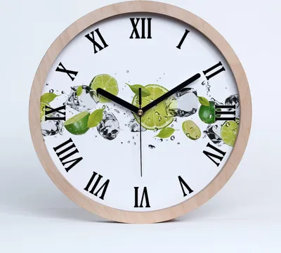 Produktbild von Holzuhr 25fi cm wanduhr - schwarze Spitzen - Kalk und Wasser