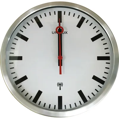 Obrázok produktu pre Unilux 400124567, Múr, Rádiom riadené hodiny, Kolo, Šedá, Kovová, Oceľ, Sklo