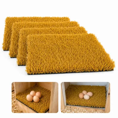 Produktbild von 4er Set Hühnernest-Unterlagen, 30 x 30 cm, Kokosmatten für Nistkästen, Schutz für Hühner & Kleintiere