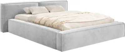 Image de Selsey Tilves Low - Lit capitonné 160x200 avec sommier tapissier et sommier à lattes, velours, gris clair