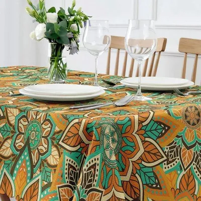 Image de Nappe rectangulaire de style bohème pour le jardin
