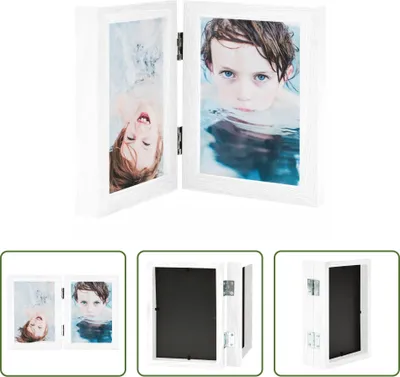 Image de The Living Store Cadre photo double Collage Blanc 2x(13x18 cm)