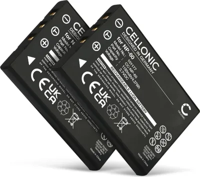 Produktbild von CELLONIC 2x Akku für Kamera Kompatibel mit Traveler HD 10XI, DV-5000, DV-5000 HD, Kompatibel mit Maginon 02491-0017-00 - (1180mAh, 3.7V)