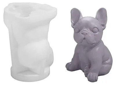 Zdjęcie produktu dla Forma silikonowa 3D w kształcie psa (buldog) do żywicy epoksydowej, świec, mydła, gipsu, betonu, wosku