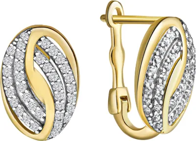 Produktbild von Fascination by Ellen K. Klappcreolen 585/- Gelbgold bicolor Zirkonia