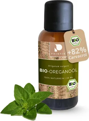 Produktbild von PHINTIN Bio Oreganoöl 30ml 100% naturrein | Ätherisches Öl für Aromatherapie & Alltag