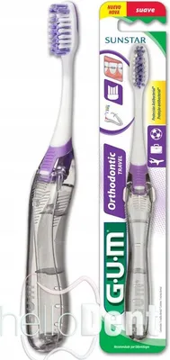 Produktbild von GUM Zahnbürste ORTHO Reisezahnbürste Weiß klappbar für Zahnspange Camping