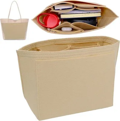 Produktbild von Famanu Handtaschen Organizer Einlage - Faltbarer Taschenteiler mit mehreren Fächern - geeignet für große Shopper und Tragetaschen