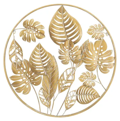 Obrázok produktu pre FURNLUX nástenné umenie džungľa zlatá 80 cm / hlavná farba: zlatá / rozmery: 80 x 80 x 7 cm