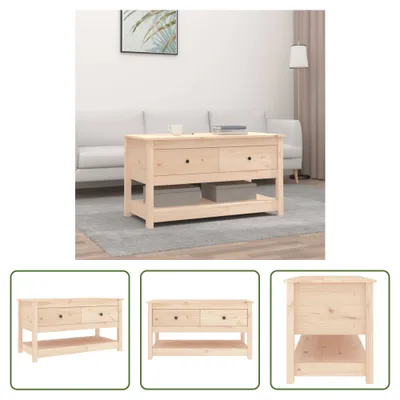 Immagine prodotto di Tavolino The Living Store 102x49x55 cm in legno di pino massiccio